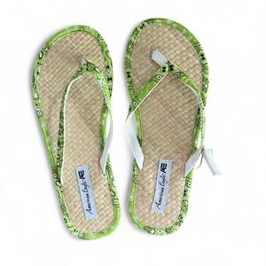 American Eagle Flip Flops Green